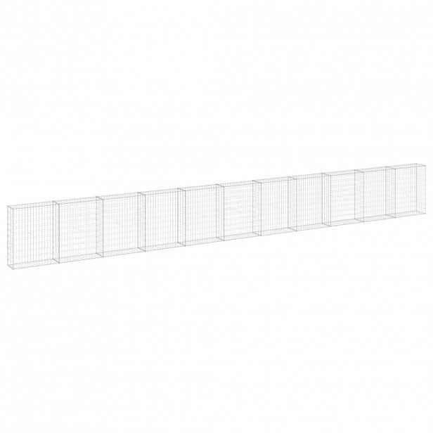 vidaXL Gabionová zeď s víky pozinkovaná ocel 900 x 30 x 100 cm
