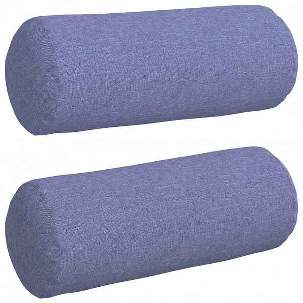 vidaXL Polštáře 2 ks textil Modrá džínovina Ø 15 x 40 cm