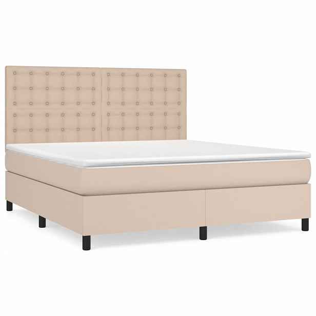 vidaXL Box spring postel s matrací cappuccino 180 x 200 cm umělá kůže