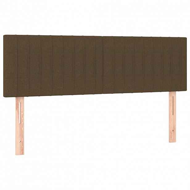 vidaXL Čela postele tmavě hnědá 144x5x78/88 cm látka