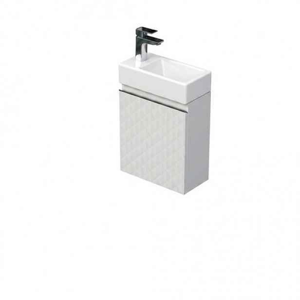 Koupelnová skříňka s umyvadlem SAT Cube Way 40x47,5x20 cm bílá mat CUBE3D40DLB