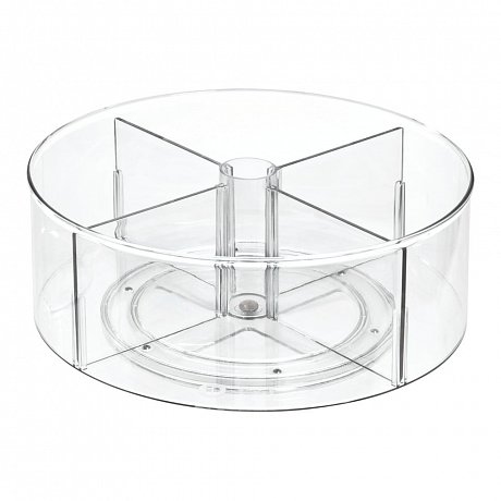 Kulatý transparentní úložný box iDesign The Home Edit, ⌀ 31 cm