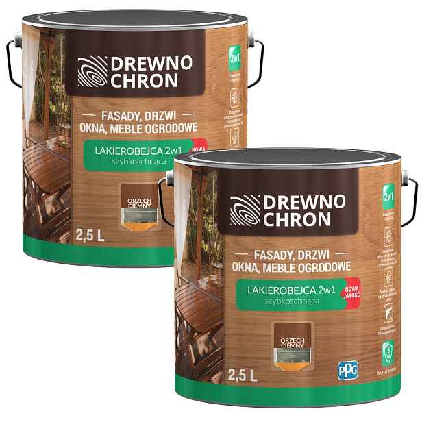 Set Drewnochron Lakobejca 2V1 2x2,5L Na Dřevo Ořech Tmavý 5L