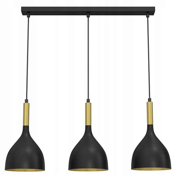 Závěsná stropní lampa Noak černá zlatá 3xE27 moderní do obývacího pokoje