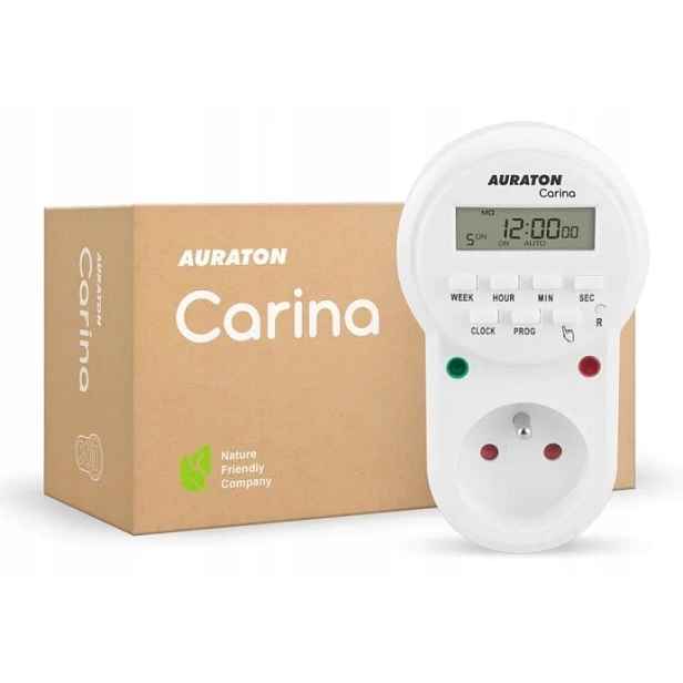 Auraton Carina Týdenní Multifunkční Časový Spínač Zásuvka