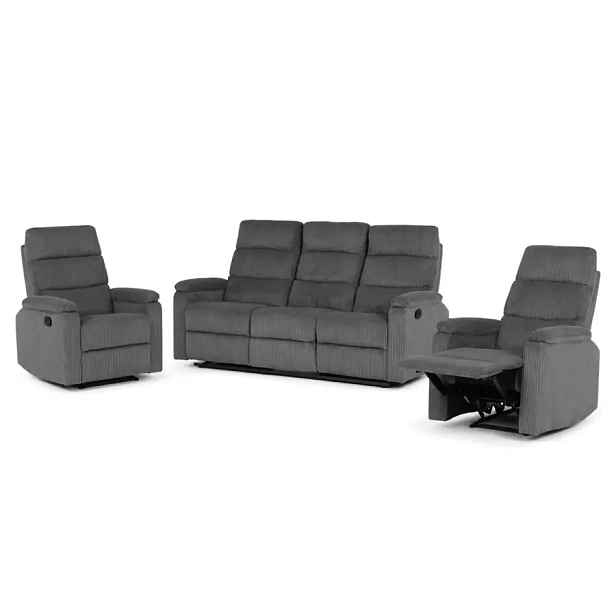 Autronic Sedací souprava polohovací ASD-C5981 GREY6 – šedá