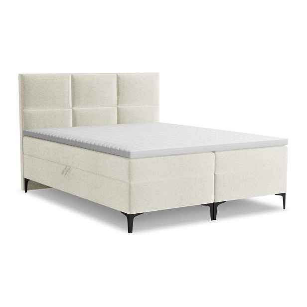 Béžová boxspring postel s úložným prostorem 140x200 cm Pakalana – Makamii