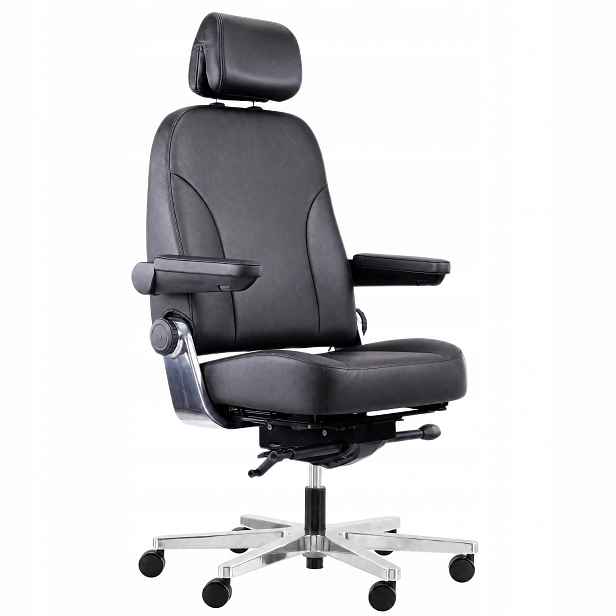 Kancelářská židle do 200 kg Ergonomická Otočná Nastavitelná černá ekokůže