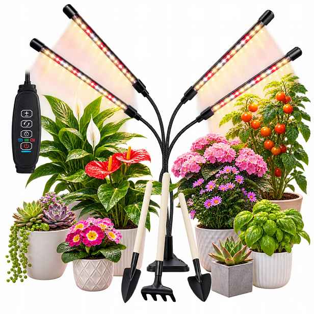 Osvětlovací lampa pro růst rostlin Zeleniny Napájecí zdroj Nástroje Časovač 80LED