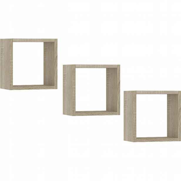 Závěsná police K 25x25 cm dub sonoma sada 3 ks Akd