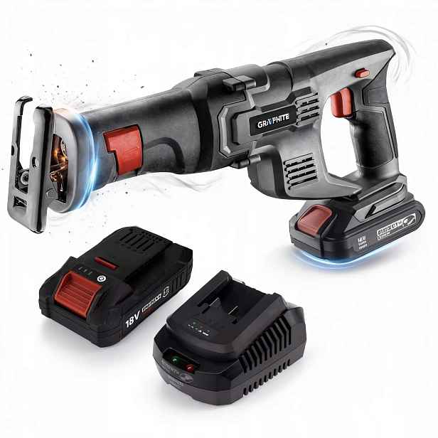 Graphite Šavlová Pila Akumulátor 2AH Energy+ 18V 58G017 Napájecí Adaptér Pila