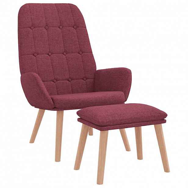 vidaXL Relaxační křeslo s podnožkou vínové textil