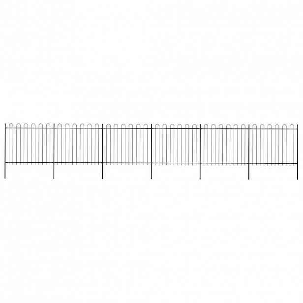 vidaXL Zahradní plot s obloukem nahoře ocelový 1005 x 150 cm černý