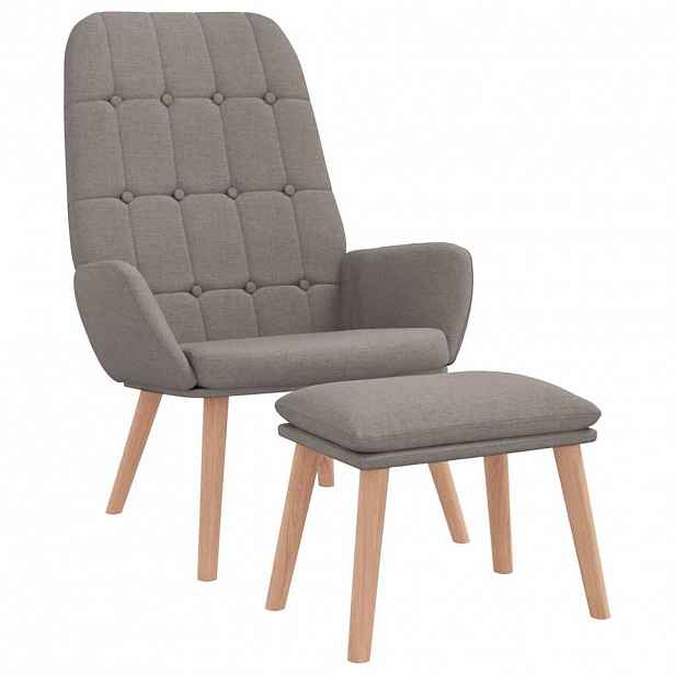 vidaXL Relaxační křeslo s podnožkou taupe textil