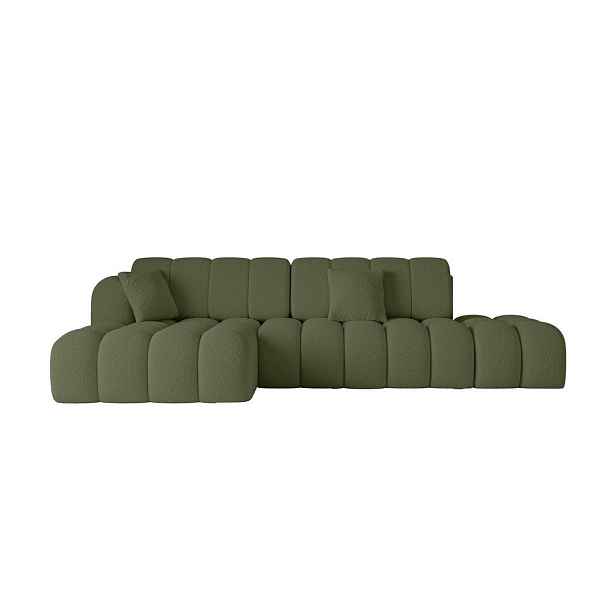 ALTDECOR ROHOVÁ SEDAČKA s funkcí spaní a otomanem, levá OLEA-L2-S 321x164x75 Zelená Buklé