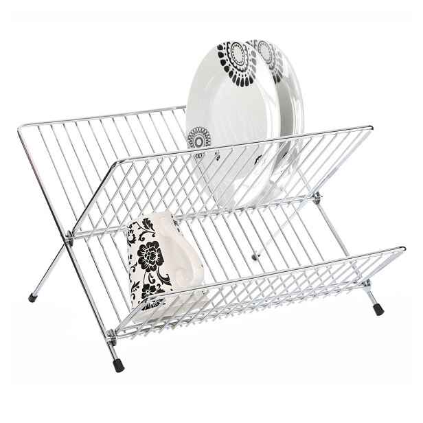 Dvoupatrový odkapávač z nerezové oceli ve stříbrné barvě 33x32 cm Laurie – Premier Housewares