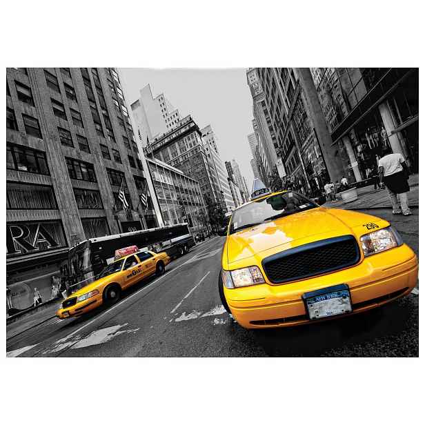Fototapeta New York taxi vinylová šedé mrakodrapy 368x254 lepidlo