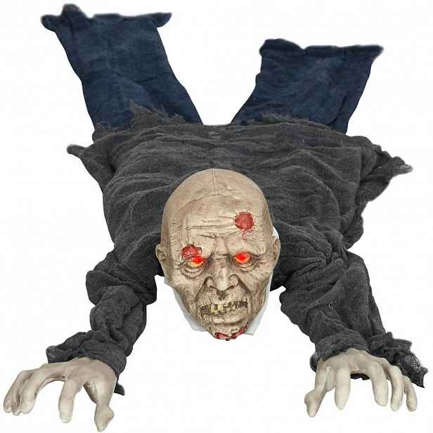 HOMCOM HALLOWEENSKÁ DEKORACE Zombie Nemrtvý 1,40 m Halloweenová zombie se svítícíma očima