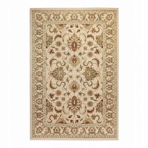 Koberec do obývacího pokoje 120 x 170 cm, klasický krémově béžový vzor