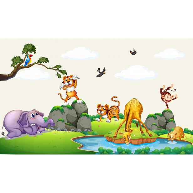 Magnetická maskovací podložka na radiátor Zvířata Safari 60x100 cm