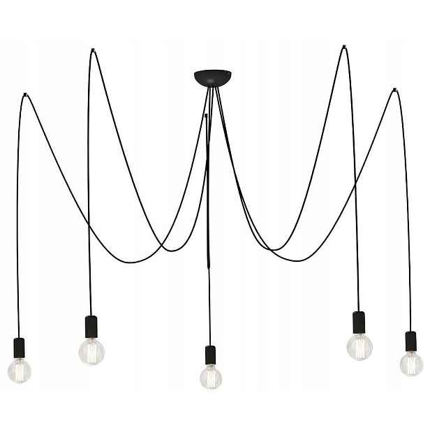 Stropní Svítidlo do pokoje domu Moderní závěsná lampa Spider Černá 5xE27
