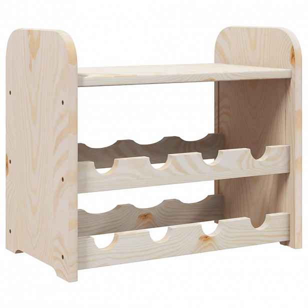 vidaXL Regál na víno s horní policí 43x25x37 cm masivní borové dřevo