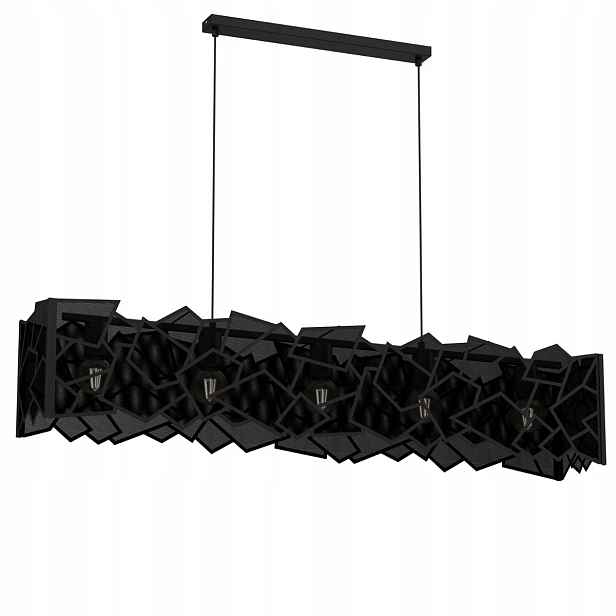 Moderní černá závěsná lampa s podélnou síťkou 120 cm do obývacího pokoje Luminex