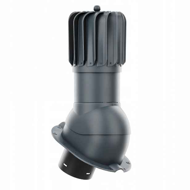Rotační krb Rotoline pro plechovou střešní krytinu M fi 150 mm podlouhlý antracitový