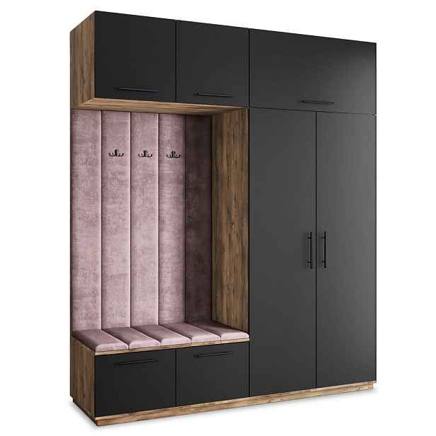 MASSENO MODERNÍ PŘEDSÍŇOVÁ SESTAVA REMA, 200/240/60 cm, dub Lefkas