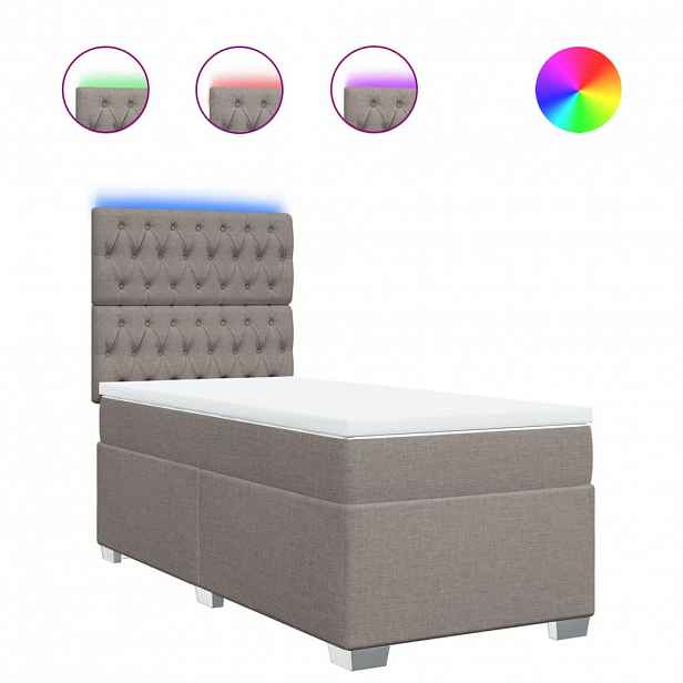 vidaXL Box spring postel s matrací taupe 100 x 200 cm textil