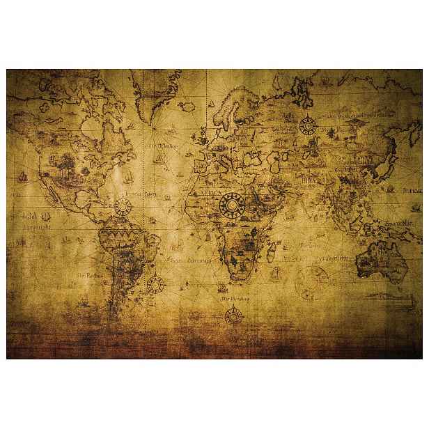 Fototapeta Mapa světa Vintage retro 416x290 hnědá okrová pergamen lepidlo