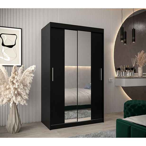 Skříň s posuvnými dveřmi v šířce 120 cm TIMEA 1 - černá