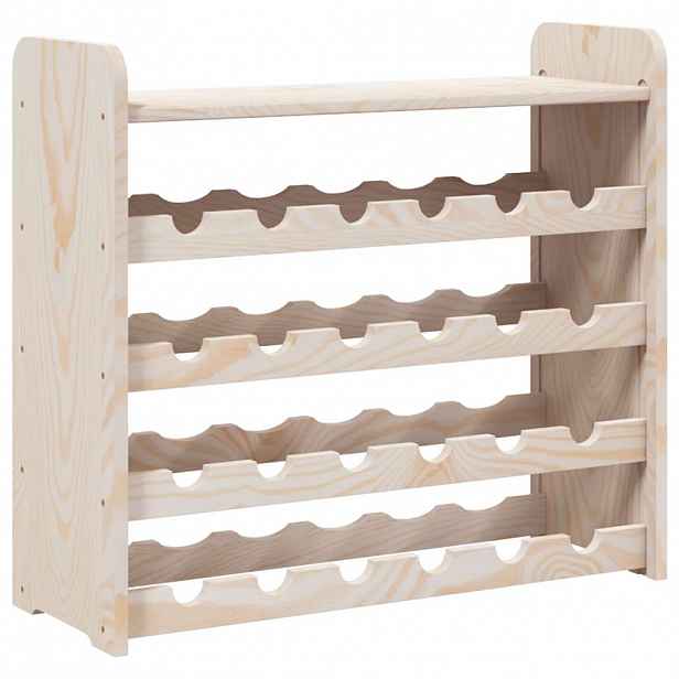 vidaXL Regál na víno s horní policí 67,5x25x60 cm masivní borové dřevo