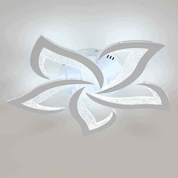 Led stropní závěsné svítidlo lustr bílé lístky moderní 60W 6500K