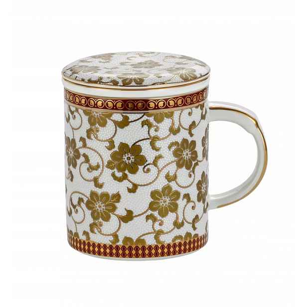 Porcelánový hrnek s konvičkou víko na sítko