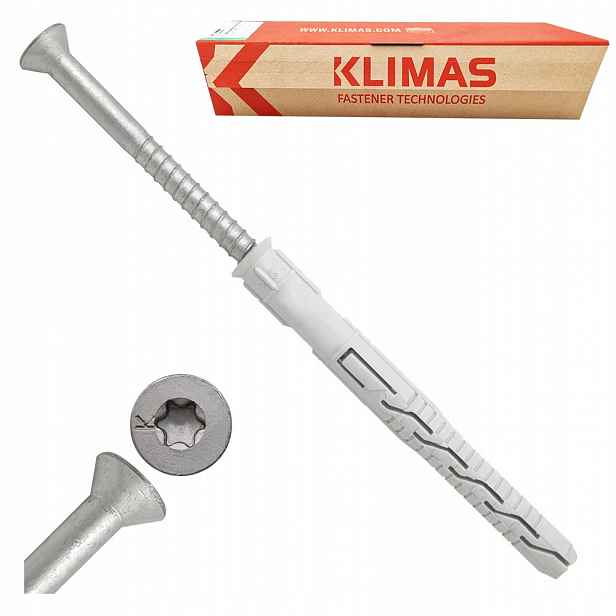 Rámové Rozpěrné Hmoždinky 10x300 Torx 25 Ks Kuželové Kps-fast Klimas