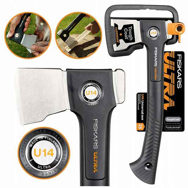 Fiskars Ultra U14 Univerzální sekera na štípání dřeva, malá, lehká, ostrá