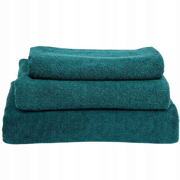 Komplet 3x Koupelové Ručníky Zelené 100% Bavlna 50x90 70x140 100x150 cm