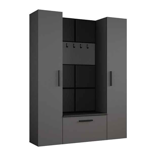 MASSENO MODERNÍ PŘEDSÍŇOVÁ SESTAVA MODULO, 160,6/204/40 cm, šedá