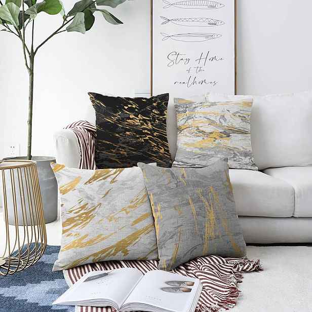 Sada 4 povlaků na polštáře Minimalist Cushion Covers Artsy, 55 x 55 cm