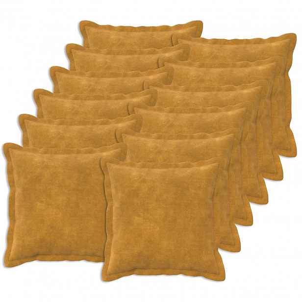 vidaXL Povlak na polštář 12 pcs HOUTEN Žlutá 50 x 50 cm