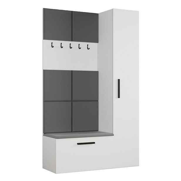 MASSENO MODERNÍ PŘEDSÍŇOVÁ SESTAVA MODULO, 120,6/204/40 cm, bílá