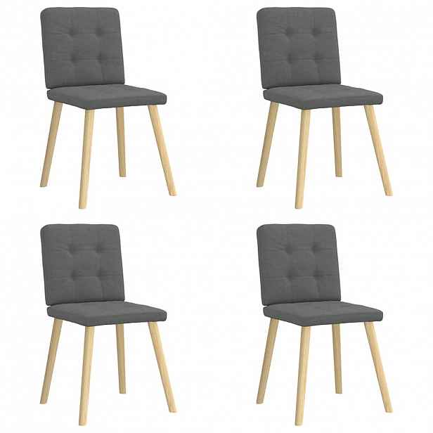 vidaXL Jídelní židle 4 ks tmavě šedé textil