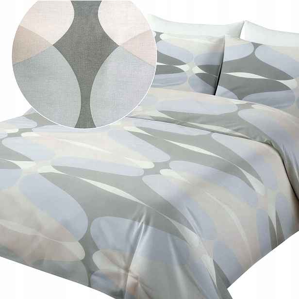 Povlečení bavlněné 160x200 Geometrie modrá šedá 71514/2 Cottonlove