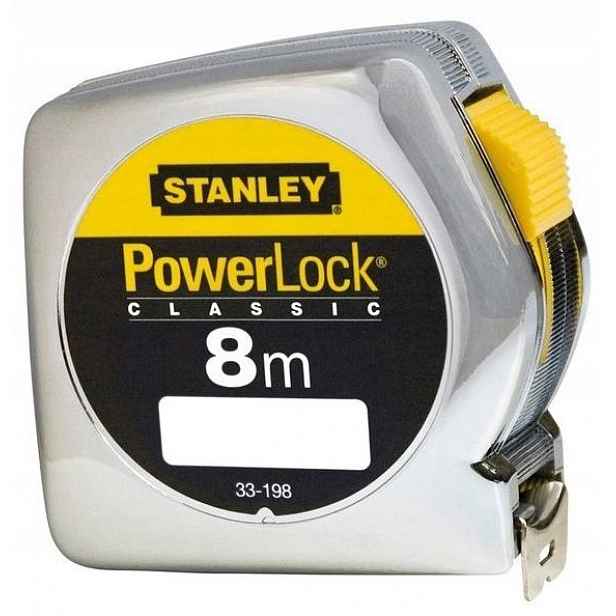 Svinovací metr 8 metrů, měřicí páska šířka 25 mm PowerLock Stanley