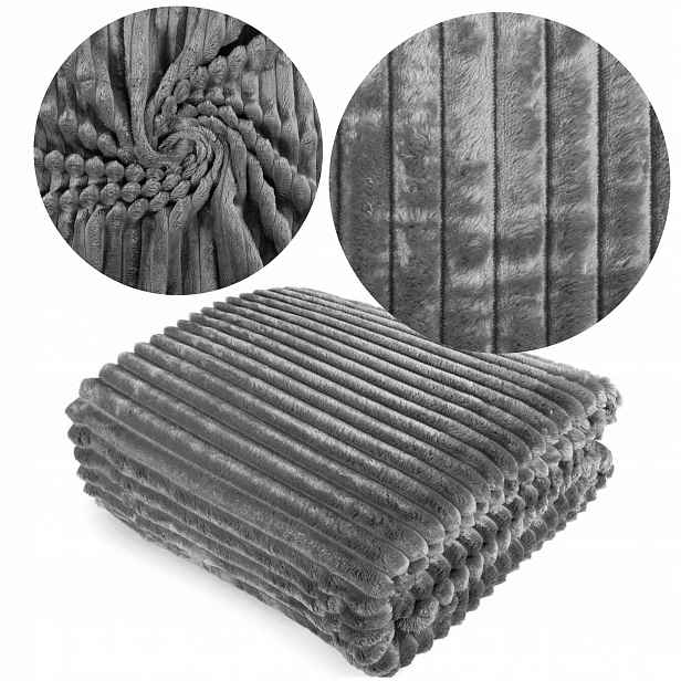 Tlustý extrudovaný Koc 200x220 pléd přehoz měkké mikrovlákno na pohovku postel