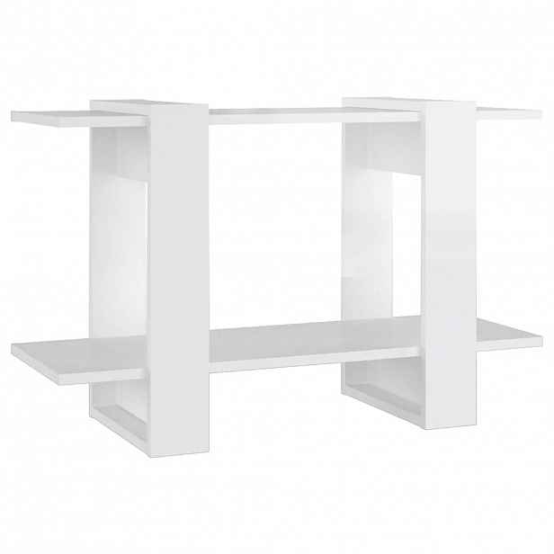 vidaXL Knihovna / dělicí stěna bílá s vysokým leskem 80 x 30 x 51 cm