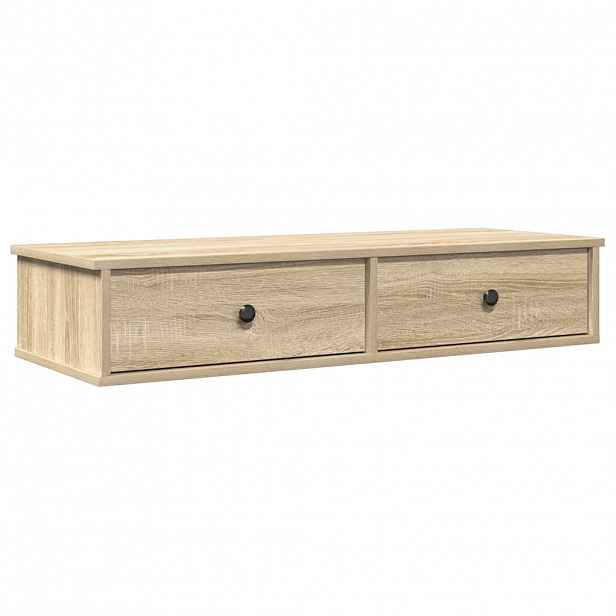 vidaXL Nástěnná police se zásuvkami dub sonoma 100x37,5x19 cm kompozit