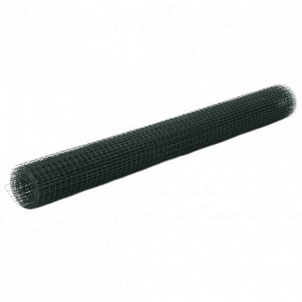 vidaXL Pletivo ke kurníku ocel PVC vrstva 10 x 1,5 m zelené