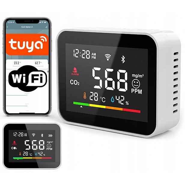 Wifi Tuya CO2 Snímač Oxidu Uhličitého